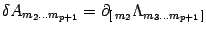 $\delta A_{m_2\dots m_{p+1}}=\partial_{[ m_2}
\Lambda_{m_3\dots m_{p+1} ]}$