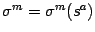 $\sigma^m=\sigma^m(s^a)$