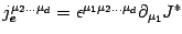 $j_e^ {\mu_2\dots\mu_d} =\epsilon^{\mu_1\mu_2\dots\mu_d}\partial_{\mu_1} J^*$