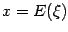 $x=E(\xi)$