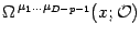 $\displaystyle \Omega ^{\, \mu _{1} \dots \mu _{D-p-1}} ( x ; {\mathcal{O}} )$