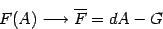 \begin{displaymath}
F(A)\longrightarrow \overline{F}=dA -G
\end{displaymath}