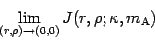 \begin{displaymath}
\lim _{(r , \rho) \to (0 , 0)} J ( r , \rho ; \kappa , m _{\mathrm{A}} )
\end{displaymath}