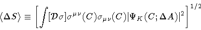 \begin{displaymath}\langle \Delta S \rangle
\equiv
\left[
\int [ {\mathcal{D}...
...(C)
\vert \Psi _{K} (C ; \Delta A) \vert ^{2}
\right] ^{1/2}
\end{displaymath}