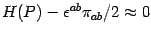 $H (P) - \epsilon ^{ab} \pi _{ab} / 2 \approx 0$