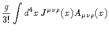 $\displaystyle \frac{g}{3!}
\int d ^{4} x \,
J ^{\mu \nu \rho} (x)
A _{\mu \nu \rho}(x)$