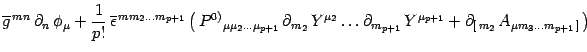 $\displaystyle \overline{g}^{ \, mn}\,\partial_n\, \phi_\mu +
{1\over p!}\, \ove...
...,
Y^{ \mu_{p+1}} +
\partial_{[\, m_2}\, A_{\mu m_3 \dots m_{p+1}\, ] }\,\right)$