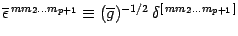 $\overline{\epsilon}^{\, mm_2\dots m_{p+1}}\equiv (\overline
g)^{-1/2}\, \delta^{[\, m m_2\dots m_{p+1}\, ]}$