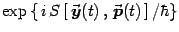 $
\displaystyle {
\exp
\left\{
  i  
S \left[   {\vec{\mbox{\boldmath {$...
...t)   ,   {\vec{\mbox{\boldmath {$p$}}}}(t)   \right]
/
\hbar
\right\}
}
$