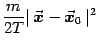 $\displaystyle {m\over 2T}\vert {\vec{\mbox{\boldmath {$x$}}}}-{\vec{\mbox{\boldmath {$x$}}}}_0  \vert^2$