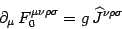 \begin{displaymath}
\partial_\mu  F^{\mu\nu\rho\sigma}_0= g  \widehat
J^{\nu\rho\sigma}
\end{displaymath}