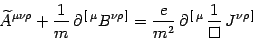 \begin{displaymath}
\widetilde A^{\mu\nu\rho} + {1\over m}  \partial^{ [ \mu}...
...er m^2} 
\partial^{ [  \mu} {1\over \Box}  J^{\nu\rho ]}
\end{displaymath}