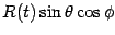 $\displaystyle R(t) \sin\theta\cos\phi$