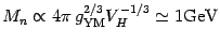 $ M_n \propto 4\pi\, g_{\mathrm{YM}}^{2/3}V_H^{-1/3
}\simeq 1 \mathrm{GeV}$