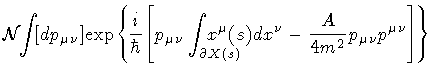 $\displaystyle \mathcal{N} \! \!
\int \! [d p _{\mu \nu}] \!
\exp \!
\left\{ \!
...
...) d x ^{\nu}
-
\frac{A}{4 m ^{2}}
p _{\mu \nu}
p ^{\mu \nu}
\right] \!
\right\}$