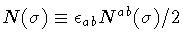 $N (\sigma) \equiv \epsilon _{ab} N ^{ab} (\sigma) / 2$