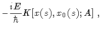 $\displaystyle -
\frac{i E}{\hbar}
K [ x (s) , x _{0} (s) ; A]
\ ,$