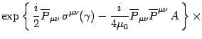 $\displaystyle \exp\left\{  {i\over 2}\overline P_{\mu\nu}  \sigma^{\mu\nu}(\g...
...
-{i\over 4\mu_0}\overline P_{\mu\nu} \overline P^{\mu\nu}  A \right\}
\times$