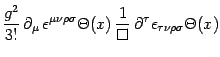 $\displaystyle {g^2\over 3!} \partial_\mu 
\epsilon^{\mu\nu\rho\sigma}\Theta(x)
 {1\over \Box}  \partial^\tau \epsilon_{\tau\nu\rho\sigma}\Theta(x)$